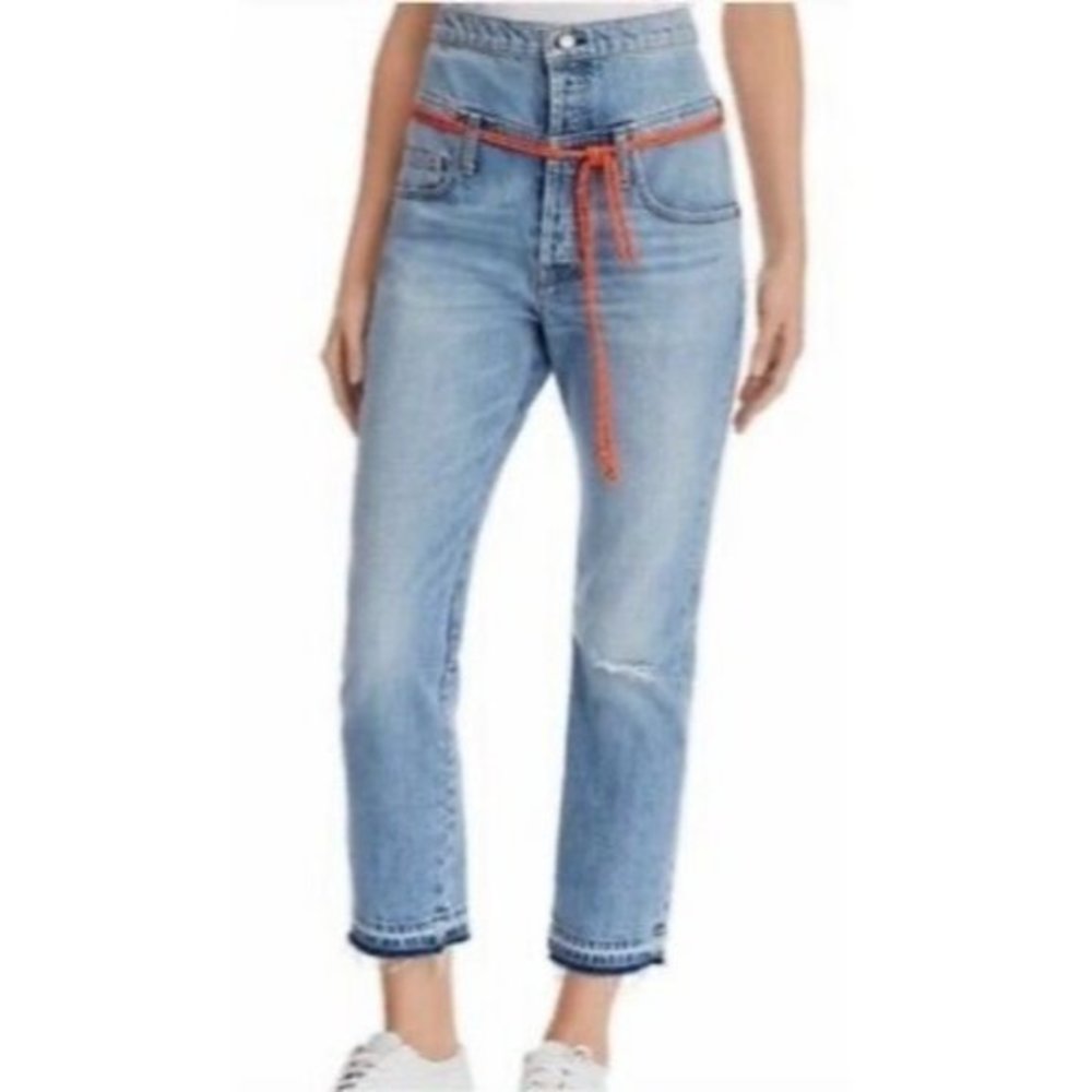 Hudson JESSI BOYFRIEND JEANS Distressed HIGH WAIST Released HEM Size 26